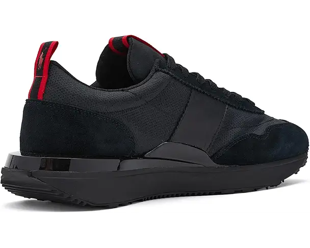 Supply Lab Polo Ralph Lauren Train 89 Suede & Oxford Sneakers Men's Triple Black/Red Pony Player