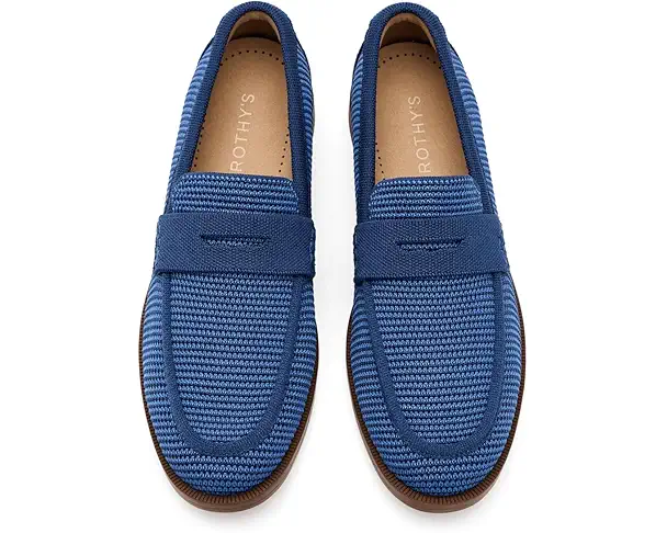 Supply Lab Rothy's The Penny Loafers Women's Blue Raffia-Knit