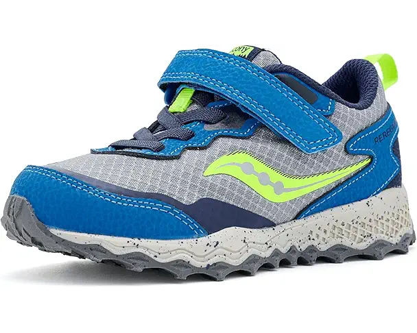 supply lab Saucony Kids Peregrine Shield KDZ A/C Sneakers (Little Kid/Big Kid) Grey/Royal