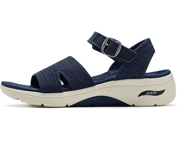 Supply Lab SKECHERS Performance On-The-Go GO Walk Arch Fit 2.0 Sandals W/ Shiny Yarn Women's Navy