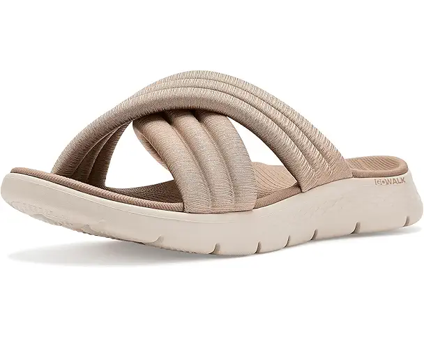 supply lab SKECHERS Performance On-The-Go GO Walk Flex Sandals w/ Puffy Crossband Women's Tan