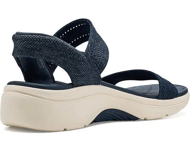 Supply Lab SKECHERS Performance On-The-Go Hands Free Slip-ins GO Walk Arch Fit 2.0 Sandals Shiny Knit Women's Navy