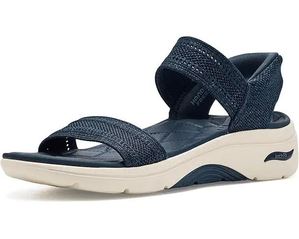 supply lab SKECHERS Performance On-The-Go Hands Free Slip-ins GO Walk Arch Fit 2.0 Sandals Shiny Knit Women's Navy