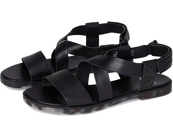supply lab SOREL Ella Iii Crisscross Sandals Women's Black/Dark Graphite