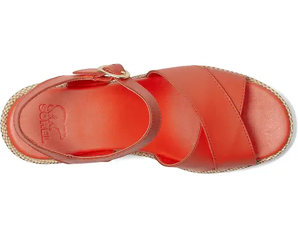 Supply Lab SOREL Sunpeak Wedge Ankle Strap Women's Crimson Fire/Chalk