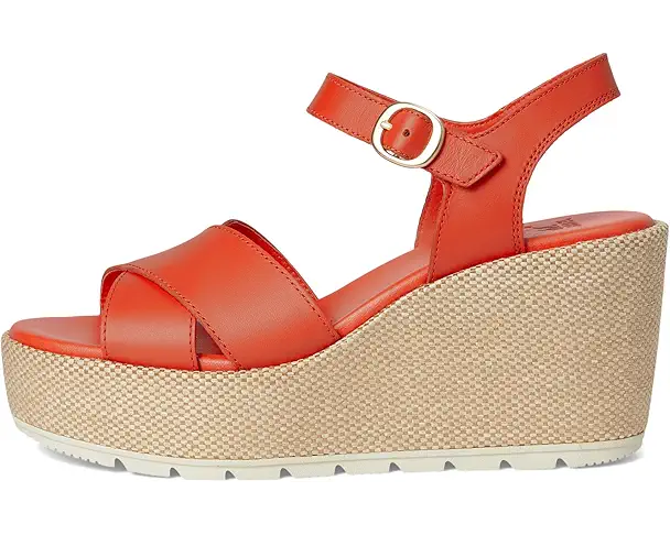 Supply Lab SOREL Sunpeak Wedge Ankle Strap Women's Crimson Fire/Chalk
