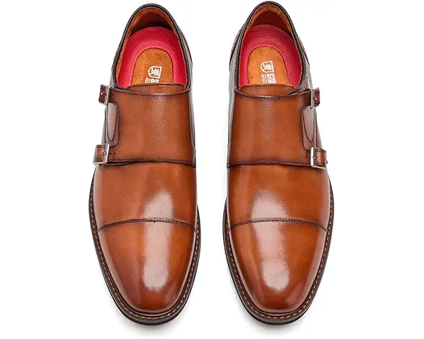 Supply Lab Stacy Adams Boswell Cap Toe Double Monk Strap Men's Brandy