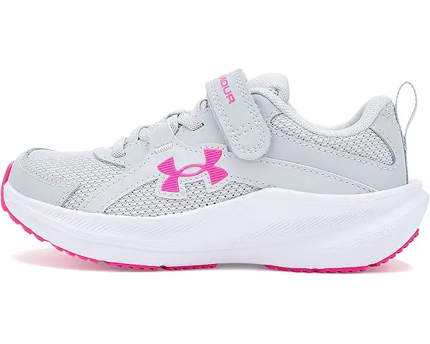Supply Lab Under Armour Kids Charged Assert 11 Alternate Closure (Little Kid) Halo Gray/Halo Gray/Rebel Pink 1