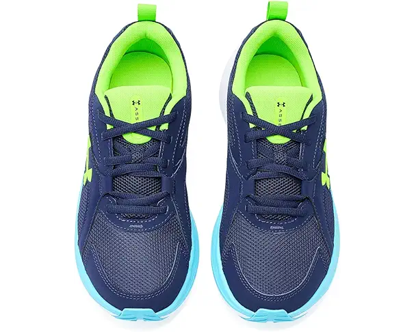 Supply Lab Under Armour Kids Charged Assert 11 (Big Kid) Midnight Navy/Blue Blur/Hyper Green