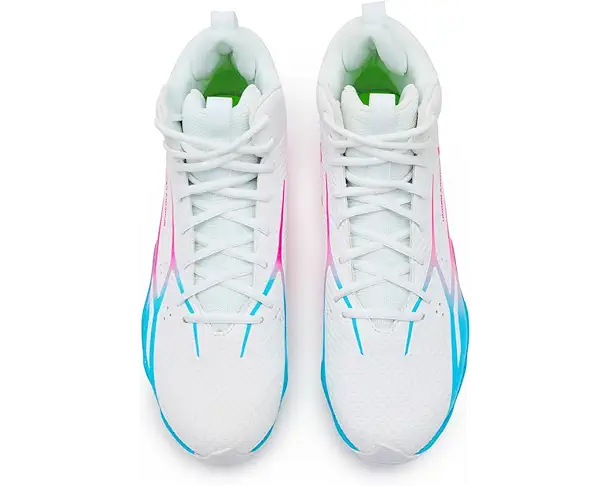 Supply Lab Under Armour Spotlight Hammer Football Cleats Men's White/Fresco Blue/Pink Rave