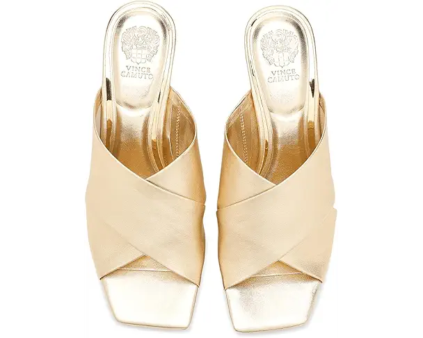 Supply Lab Vince Camuto Kespa Cross Band Mule Sandals Women's Egyptian Gold