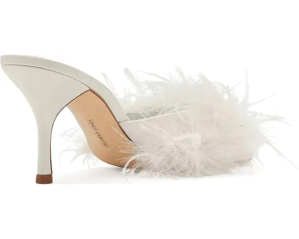 Supply Lab Vince Camuto Paelly Feather High Heel Mule Sandals Women's Milk