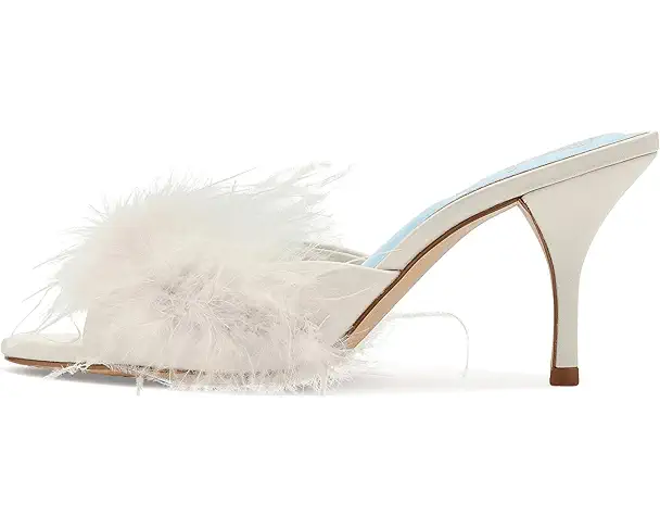 Supply Lab Vince Camuto Paelly Feather High Heel Mule Sandals Women's Milk