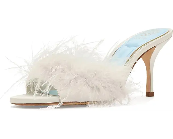 supply lab Vince Camuto Paelly Feather High Heel Mule Sandals Women's Milk