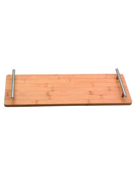suprem inox Bandeja De Bambu Con Asas De Acero 45X16X4 2 Cm 6un