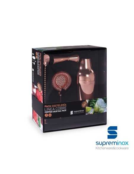 suprem inox Pack coctel cobre (coct+jigg+col+cuchara)