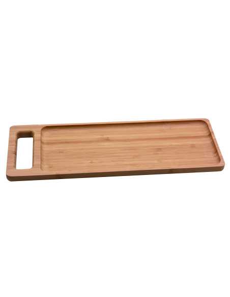 suprem inox Plato De Bambu Rectangular Con Asa 39 5X14X1 8 Cm 12un