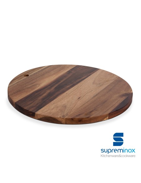 suprem inox acacia serving board round