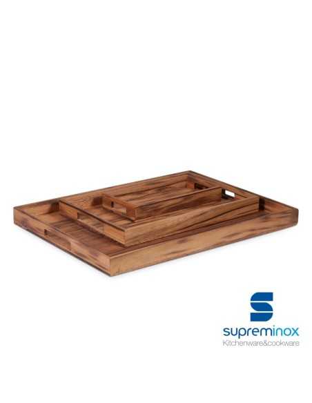 suprem inox Bandeja bambú dark 40*30*3