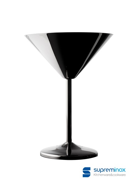 suprem inox glossy black martini glass