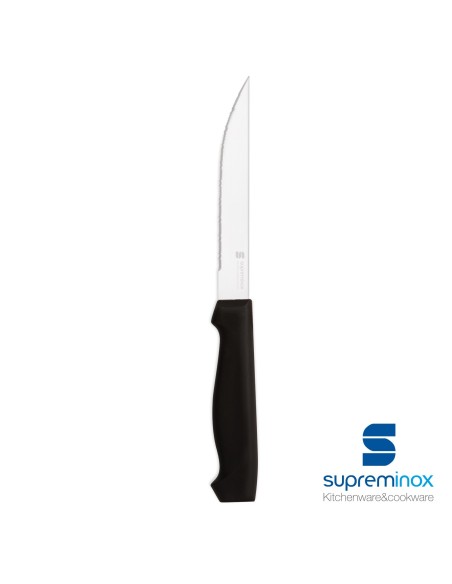 suprem inox knife with black plastic handle