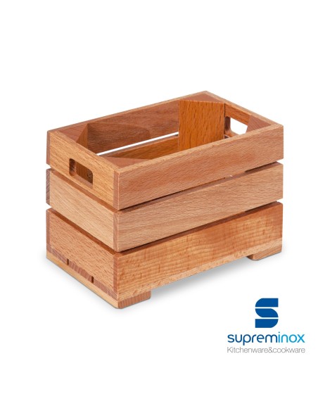 suprem inox mini wooden fruit crate