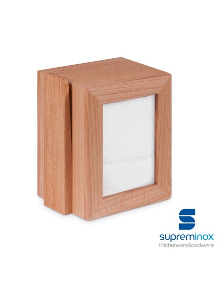 suprem inox napkin holder with menu beech