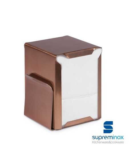 suprem inox napkin holder with menu copper