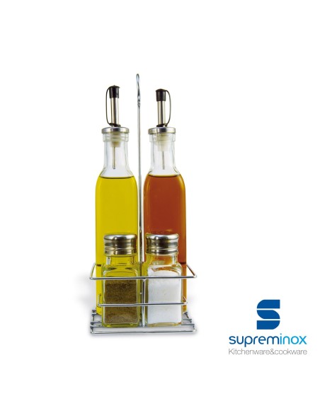 suprem inox non-drip oil & vinegar set 4 pieces