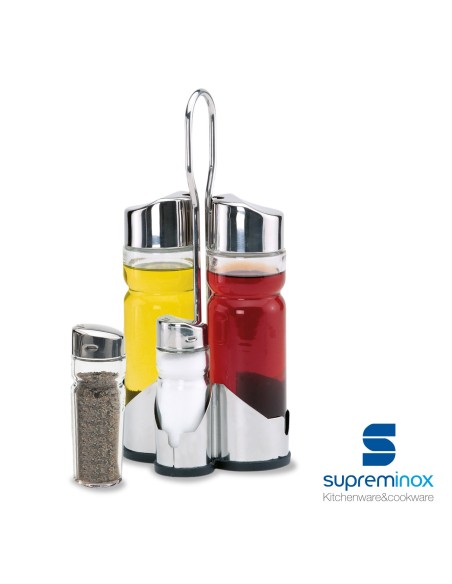 suprem inox oil & vinegar glass set 4 pcs