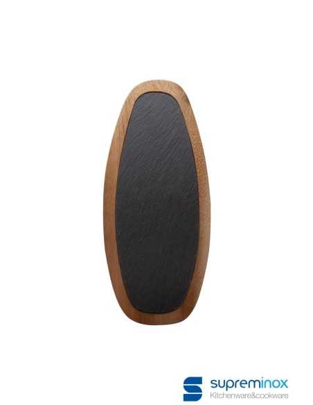 suprem inox Pizarra con acacia oval 30X13X1 cm