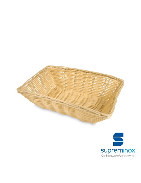 suprem inox rectangular poly-rattan basket