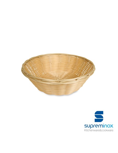 suprem inox round poly-rattan basket