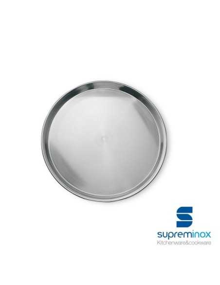 suprem inox round stainless steel serving tray