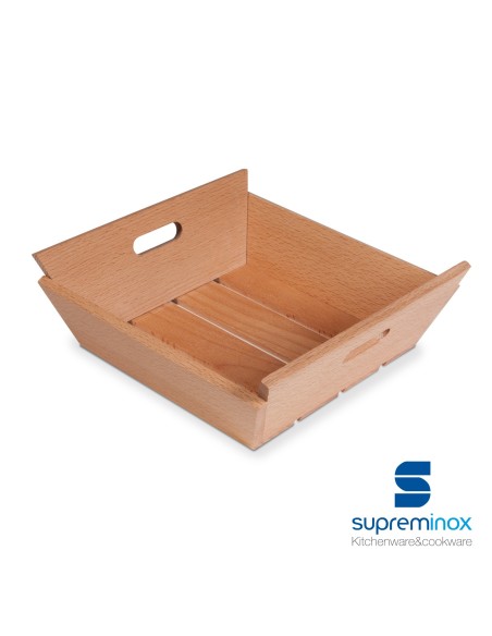 suprem inox small square wooden box