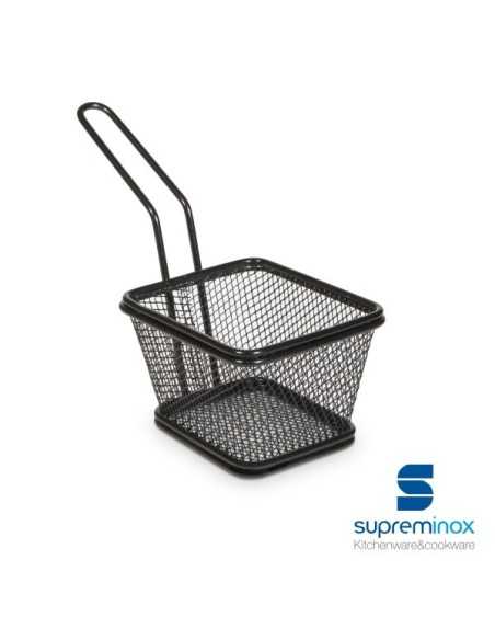 suprem inox square basket chips black