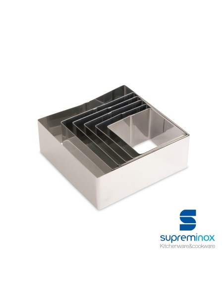 suprem inox square food ring molds - pack 6 u