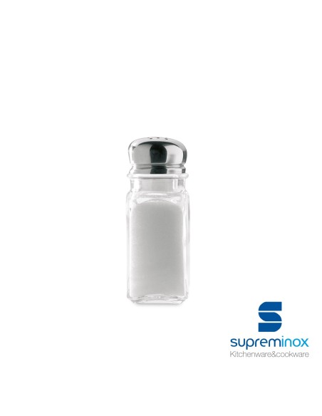 suprem inox square glass salt shaker