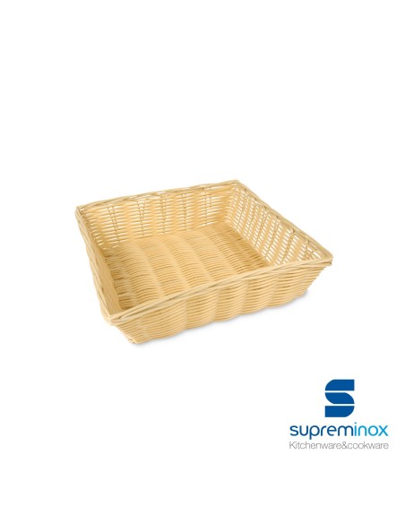 suprem inox square poly-rattan basket laminated