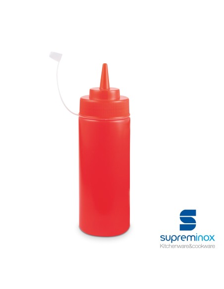 suprem inox squeezy sauce bottle red
