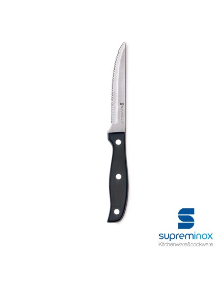 suprem inox steak knife serrated ternasco black