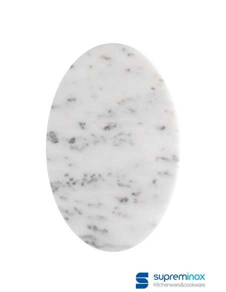 suprem inox Tabla Oval De Marmol Blanco 25X16X1Cm. 12un