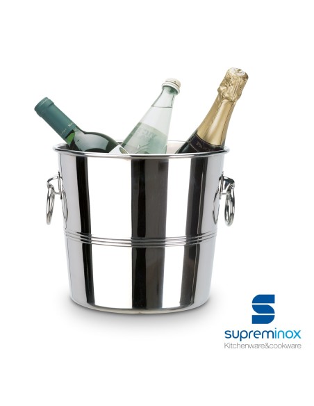 suprem inox wine bottle cooler bucket 18/10 design luxe