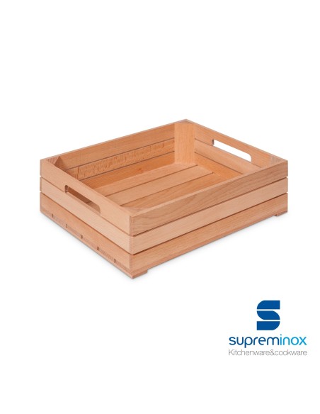 Suprem Inox Wooden Box Food Display For Catering Gn 1/2