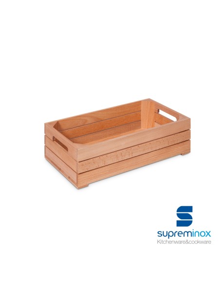 suprem inox wooden box food display for catering gn 1/3
