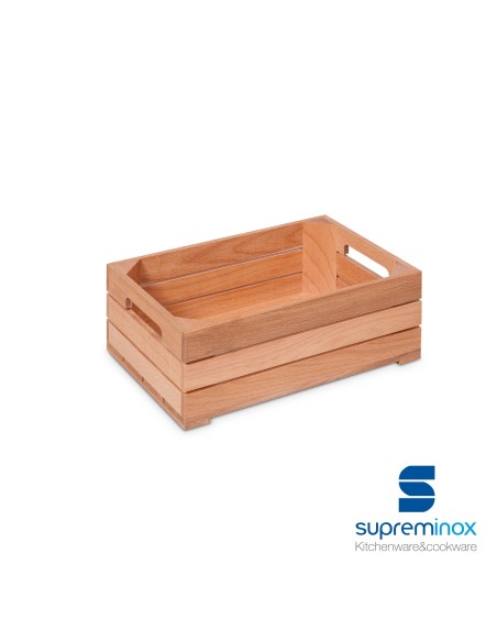 suprem inox wooden box food display for catering gn 1/4