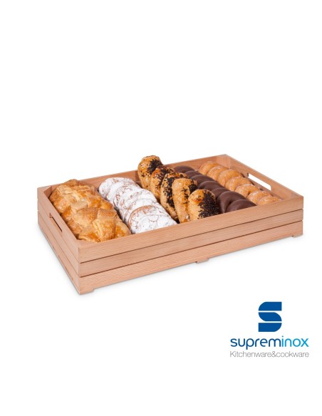 Suprem Inox Wooden Box Food Display For Catering Gn 2/4