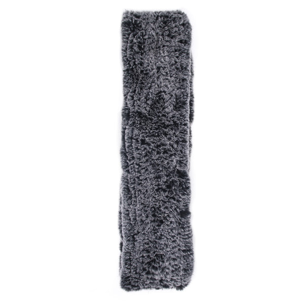 surell Black Frost Faux Rex Rabbit Fur Infinity Loop