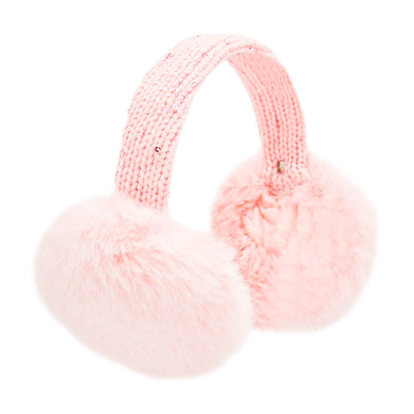Surell Children's Faux Rex Rabbit Fur Earmuffs With Bling Band