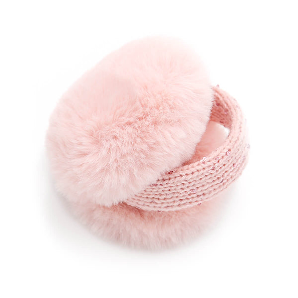 Surell Children's Faux Rex Rabbit Fur Earmuffs With Bling Band